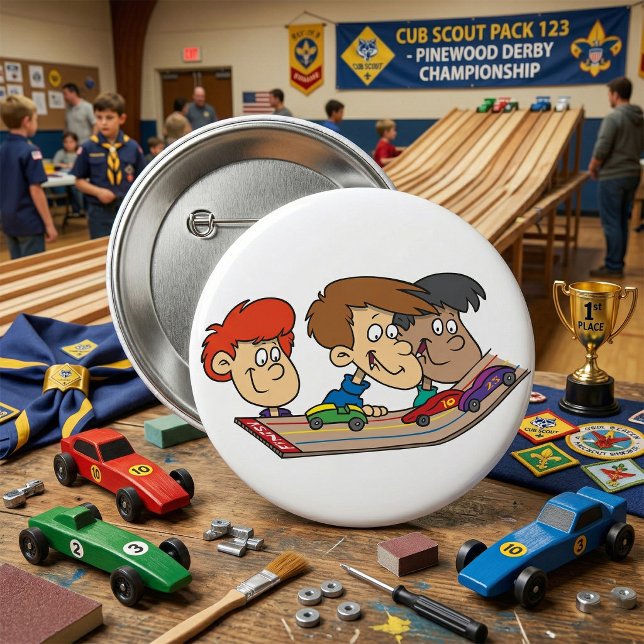 Badge Rond 7,6 Cm Course automobile pour enfants Pinewood Derby (Créateur téléchargé)