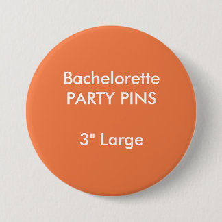 Badge Rond 7,6 Cm Coutume 3" grande ORANGE de Pin de partie de