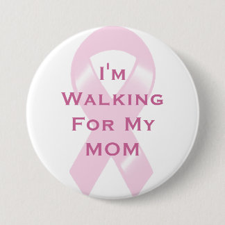 Badge Rond 7,6 Cm Coutume rose de ruban de KRW marchant pour ma