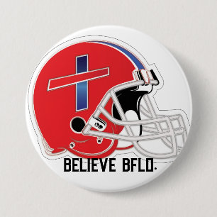 Badge Rond 7,6 Cm Couvercle rouge Croire Bflo bouton