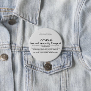 Badge Rond 7,6 Cm COVID Carte d'identité de passeport d'immunité nat