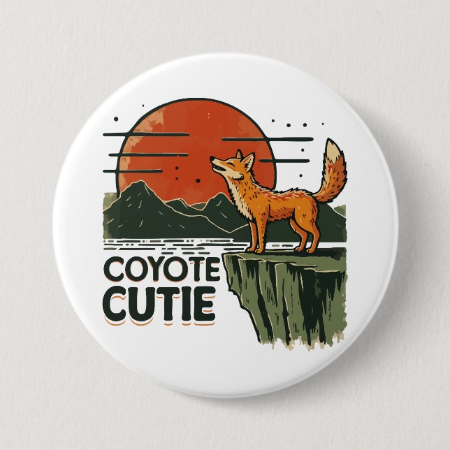 Badge Rond 7,6 Cm Coyote (Devant)