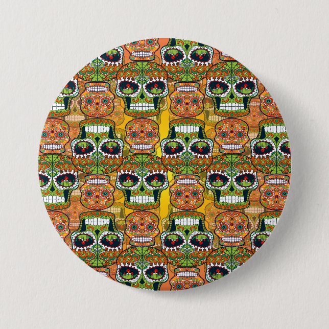 Badge Rond 7,6 Cm Crânes à sucre (Devant)