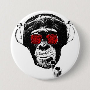 Badge Rond 7,6 Cm crazy monkey