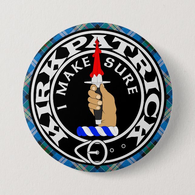 BADGE ROND 7,6 CM CRÈTE DU CLAN KIRKPATRICK (Devant)