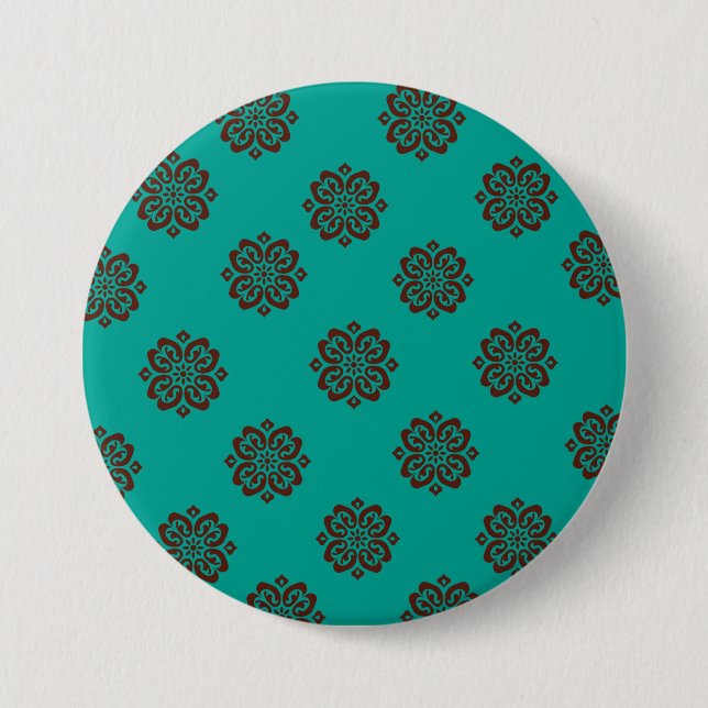 Badge Rond 7,6 Cm "Crimson Scrolls - Bold Elegance" (Devant)