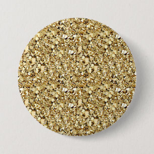 Badge Rond 7,6 Cm cristal druzy - or métallique
