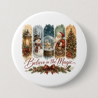 Badge Rond 7,6 Cm Croire en la magie de Noël