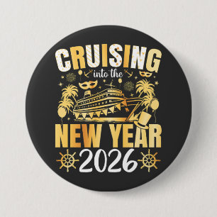 Badge Rond 7,6 Cm Croisière pour le Nouvel An 2026 Rond