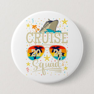 Badge Rond 7,6 Cm Croisière Squad 2024 Croisière Vacances Round