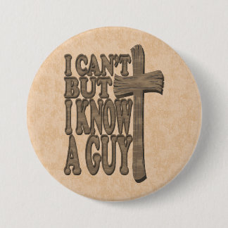 Badge Rond 7,6 Cm Croix de bois du Christ 3d Conception chrétienne