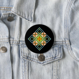 Badge Rond 7,6 Cm Croix de diamant