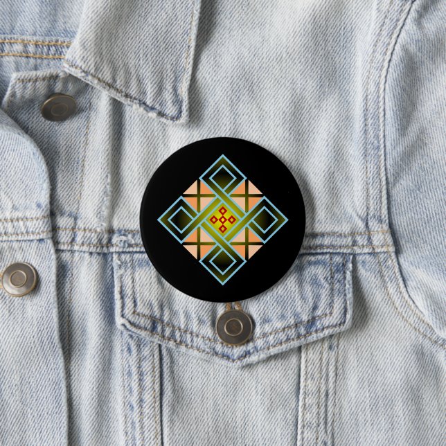 Badge Rond 7,6 Cm Croix de diamant (En situation)