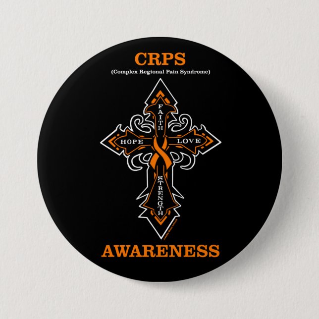 Badge Rond 7,6 Cm Cross/Awareness...CRPS (Devant)