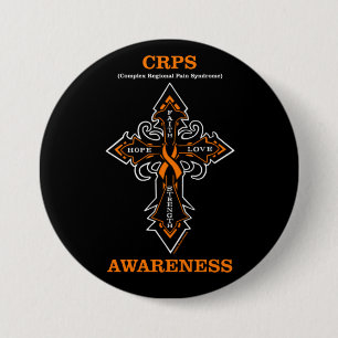 Badge Rond 7,6 Cm Cross/Awareness...CRPS