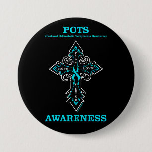 Badge Rond 7,6 Cm Cross/Awareness...POTS
