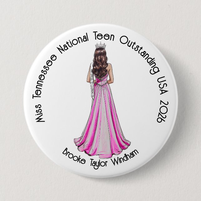 Badge Rond 7,6 Cm Crowned Queen Custom Pageant Button (Devant)