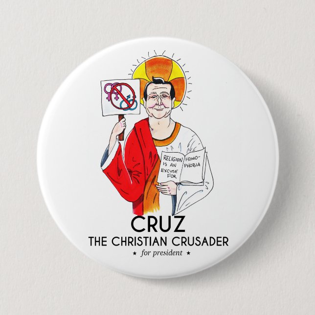 Badge Rond 7,6 Cm Cruz le croisé chrétien (Devant)