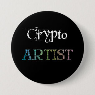 Badge Rond 7,6 Cm Crypto Artist Dark