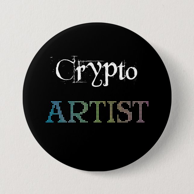 Badge Rond 7,6 Cm Crypto Artist Dark (Devant)