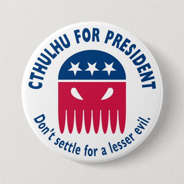 Badge Rond 7,6 Cm Cthulhu pour le président (Devant)