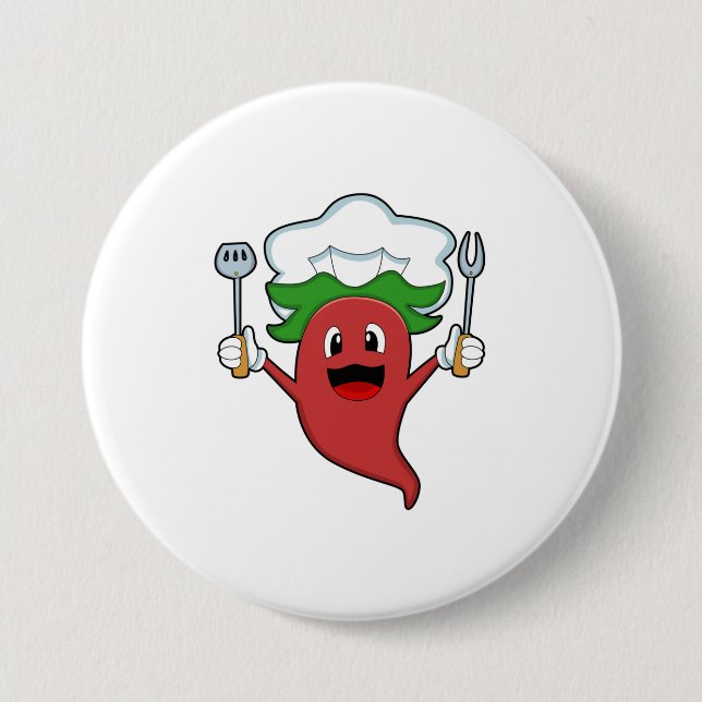 Badge Rond 7,6 Cm Cuisinier de poivre Vegan (Devant)