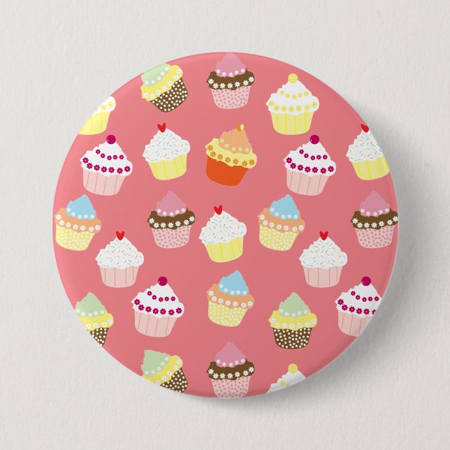 Badge Rond 7,6 Cm Cupcakes Delicious Decorated Birthday (Devant)