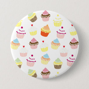 Badge Rond 7,6 Cm Cupcakes Delicious Decorated Birthday