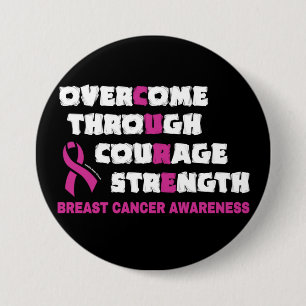 Badge Rond 7,6 Cm CURE...Cancer du sein