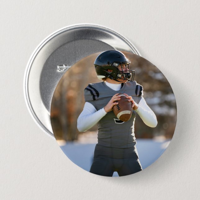 Badge Rond 7,6 Cm Custom Photo Player Game Day Personalized Sport (Devant & derrière)