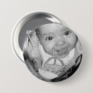 Badge Rond 7,6 Cm Customisez votre photo noir blanc