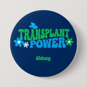 Badge Rond 7,6 Cm Customizable Transplant Power Retro Design