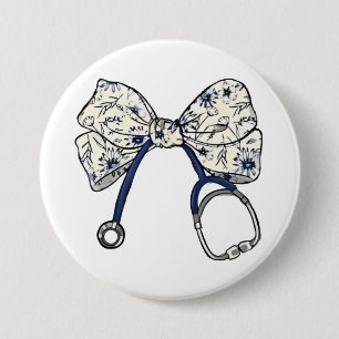 Badge Rond 7,6 Cm Cute Coquette Bow Coquette Bow Nurse Nurse