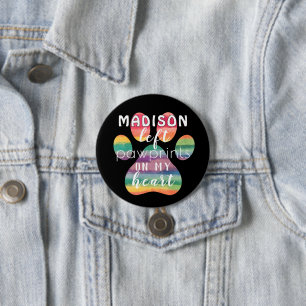 Badge Rond 7,6 Cm Cute Custom Rainbow Bridge Empreintes de pattes su