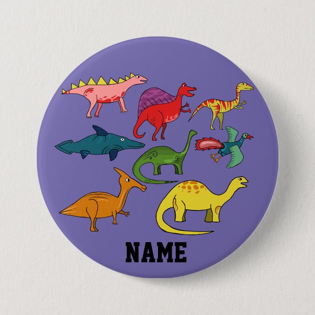 Badge Rond 7,6 Cm Cute Dinosaur Collection Thunder_Cove (Devant)