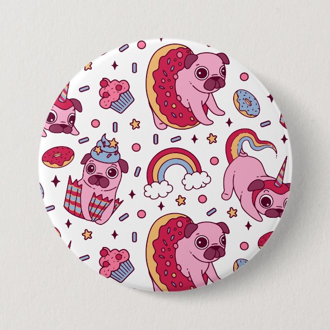 Badge Rond 7,6 Cm Cute dog pattern for dog lovers (Devant)