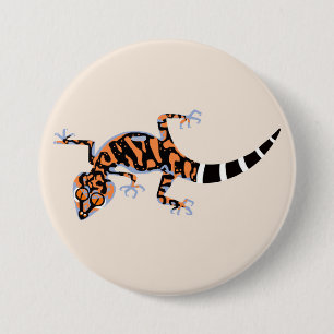 Badge Rond 7,6 Cm Cute GECKO - Espèces en voie de disparition - Faun