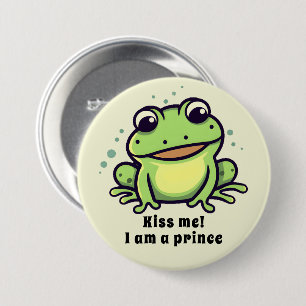Badge Rond 7,6 Cm Cute grenouille m'embrasser