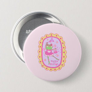 Badge Rond 7,6 Cm Cute Jolly Frog - Digne et Assez