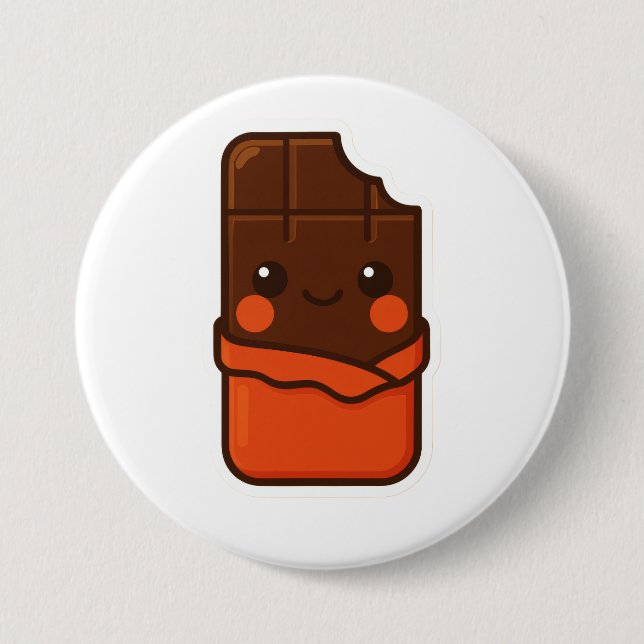 Badge Rond 7,6 Cm Cute Kawaii Chocolat Bar (Devant)