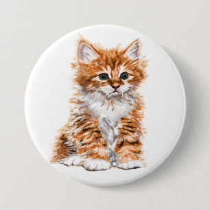 Badge Rond 7,6 Cm Cute Kitty