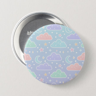 Badge Rond 7,6 Cm Cute Pastel Cloud Enamel Pin