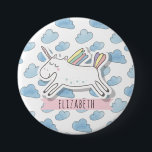 Badge Rond 7,6 Cm Cute pastel unicorn. Fille. Animal drôle magique<br><div class="desc">Bouton de licorne drôle mignon.</div>