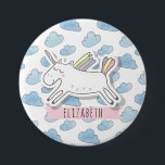 Badge Rond 7,6 Cm Cute pastel unicorn. Fille. Animal drôle magique<br><div class="desc">Bouton de licorne drôle mignon.</div>
