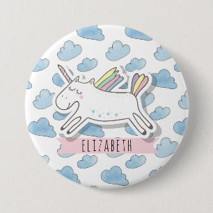 Badge Rond 7,6 Cm Cute pastel unicorn. Fille. Animal drôle magique