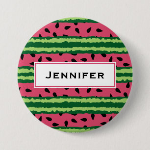 Badge Rond 7,6 Cm Cute pastèque Motif rose et vert
