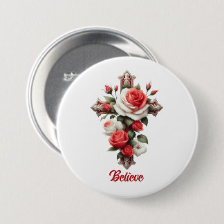 Badge Rond 7,6 Cm Cute Religieux croire ajouter un texte