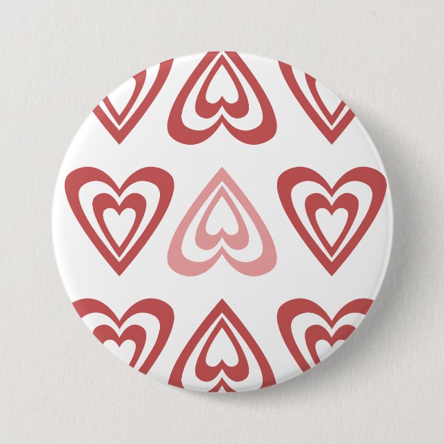 Badge Rond 7,6 Cm Cute Valentine Hearts – Love & Romance Design (Devant)