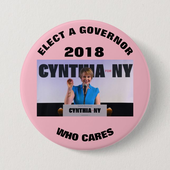 Badge Rond 7,6 Cm Cynthia Nixon 2018 (Devant)