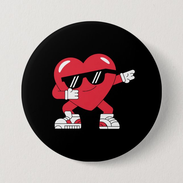 Badge Rond 7,6 Cm Dabbing Coeur drôle Cadeaux Valentines Jour (Devant)